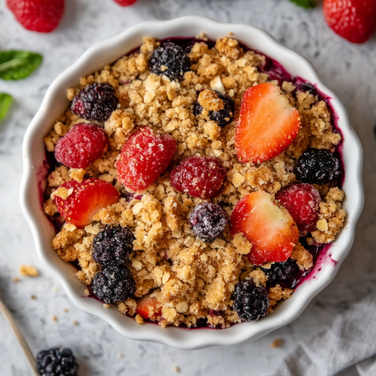 Air Fryer Berry Crumble